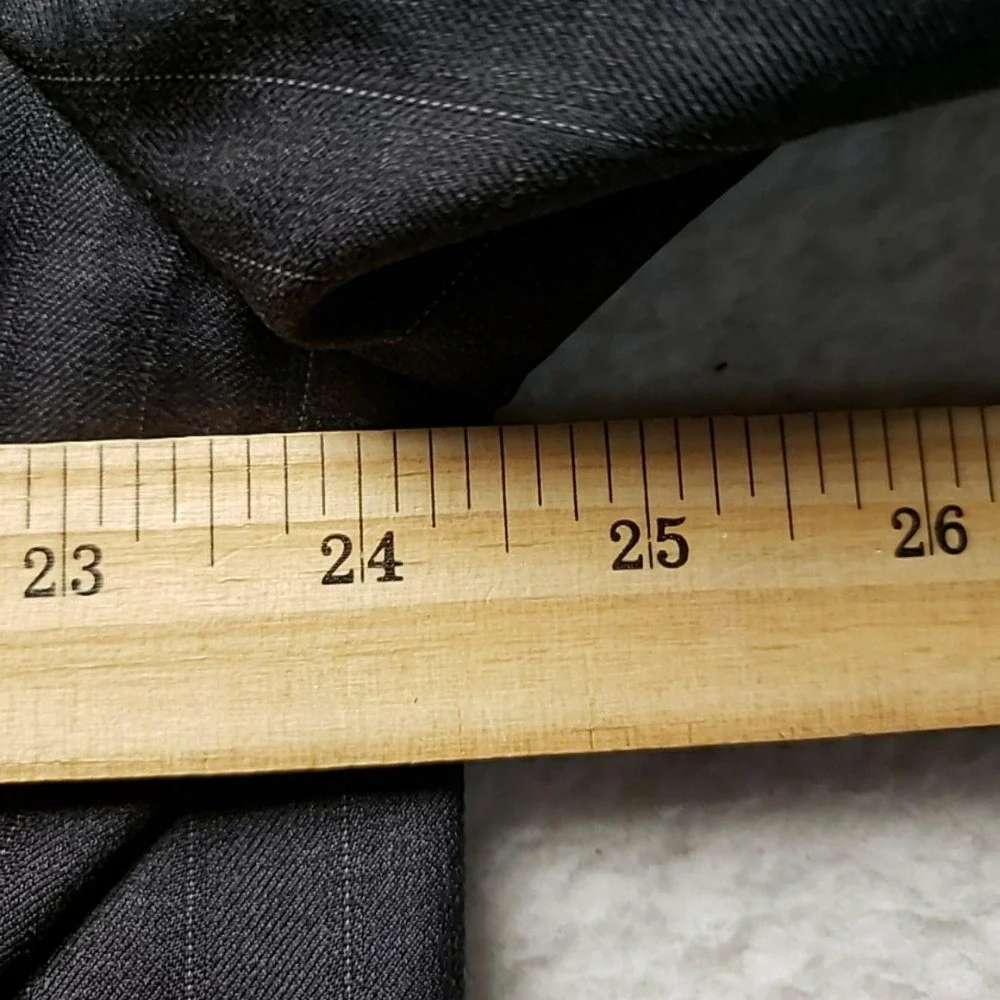 Lauren Ralph Lauren Suit Jacket Mens 46 Gray Pinstripe 2 Button Made In Canada